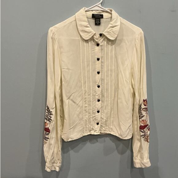 Thorn & Fable Frog & Mushroom Long Sleeve Shirt Size M Butterfly Coquette Kawaii - Picture 4 of 11
